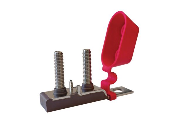 Samlex America Single Blade Fuse Holder with Red Cap and Stud Connection