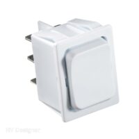 RV Designer 14V 5A Momentary DPDT Rocker Switch, White