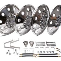 Wheel Masters 19.5 Inch 10-Hole Stainless Steel Wheel Cover Set, Silver