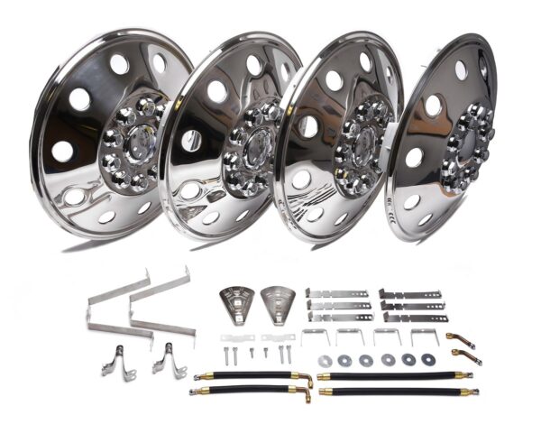 Wheel Masters 19.5 Inch 10-Hole Stainless Steel Wheel Cover Set, Silver