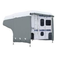 Classic Accessories Truck Camper Cover, 6-8 Feet, Gray/White