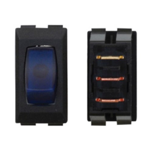 Valterra Interior Light Switch, Rocker, Blue or Black, 125 Volt, Illuminated