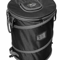 Trailersphere Gone Camping 2-in-1 Trash and Recycling Bin, Black