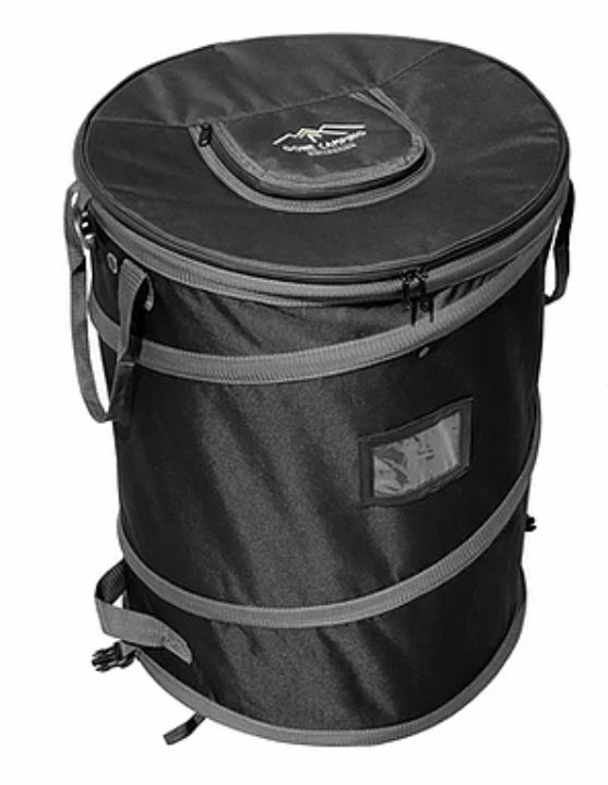 Trailersphere Gone Camping 2-in-1 Trash and Recycling Bin, Black
