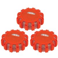 Performance Tool LED Warning Flares, 12 LEDs, Red, Set of 3