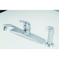 Empire 4-Hole Kitchen Faucet with Sprayer, 48 inch Hose, Chrome