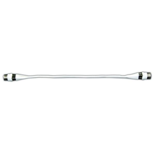 JR Products Flat RG-59 Coaxial Cable, 0.64 Foot, Female F, White