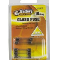 WirthCo Battery Doctor 15-Amp AGC Glass Fuse, Pack of 5