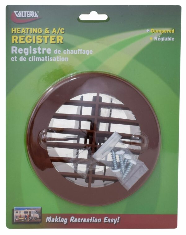 Valterra Heating/Cooling Register Brown, Round 5-3/8"