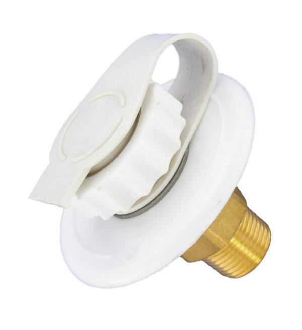 Valterra Fresh Water Inlet, White, Surface Mount, Small Flange