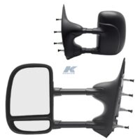 K-Source Towing Mirror Set, 7 x 10.125 Inch, Manual, Black Textured