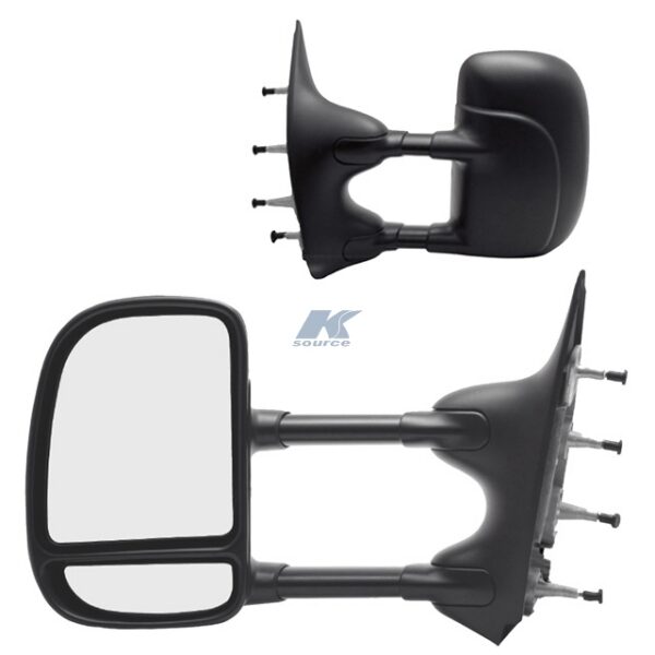 K-Source Towing Mirror Set, 7 x 10.125 Inch, Manual, Black Textured