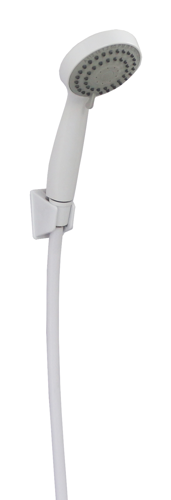Empire Handheld Shower Head, Round, White, Brass, with Hose
