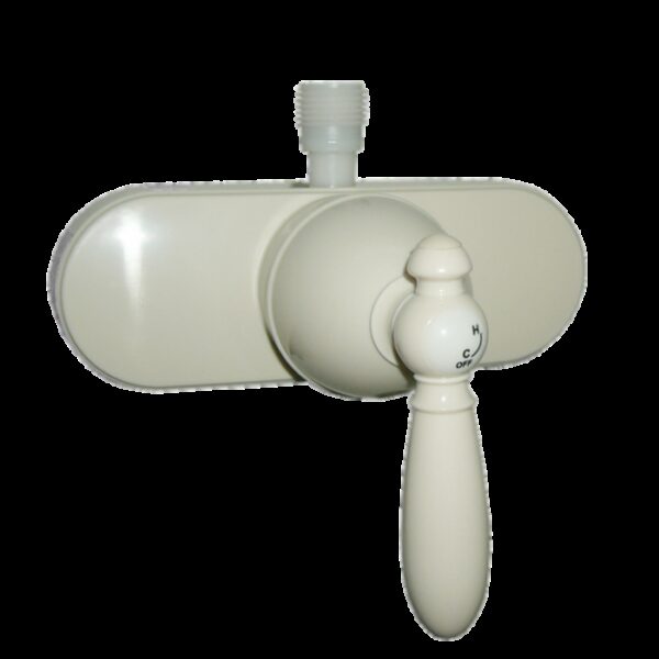 Empire Shower Control Valve, Single-Lever, 4" Centre, Biscuit, with Vacuum Breaker