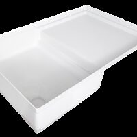 Icon Rectangular Shower Pan, Polar White, 35" x 21" x 7.5" Deep