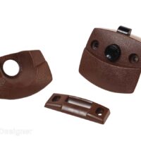 RV Designer Interior Door Handle, Push-Button, Brown