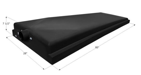 Icon 50 Gallon Waste Holding Tank, Black, Flange Mount, 3 Inch Outlet