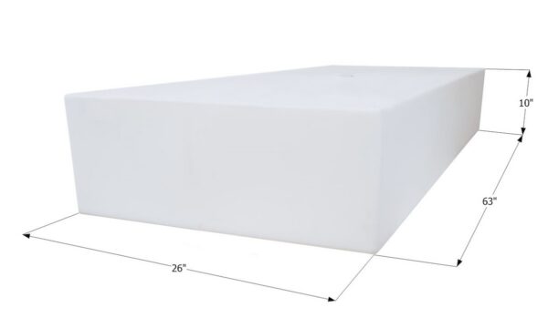 Icon 64.5 Gallon Fresh Water Tank, White, Rectangular, 26 x 63 x 10 Inch