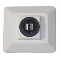 Valterra Power Port Socket, 2 x 120 Volt Outlets, White, Decorative Mount