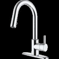 Empire Faucets Pull-Down Kitchen Faucet with High Arc Spout, Brushed Nickel