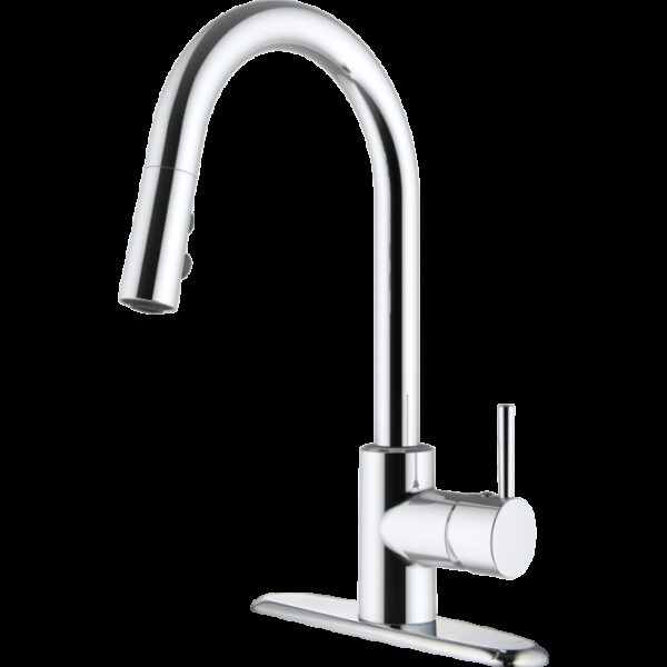 Empire Faucets Pull-Down Kitchen Faucet with High Arc Spout, Brushed Nickel