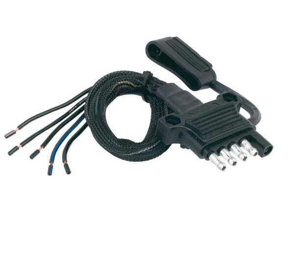 Husky Towing Trailer Wiring Connector, 5 Flat, Trailer End, Black