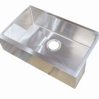 Lippert Farmhouse Stainless Steel Sink, Single Bowl, 16 x 27 Inch, Silver