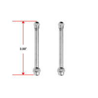 Pacific Dualies Valve Stem Extension, 3", Straight, Silver, Set of 2