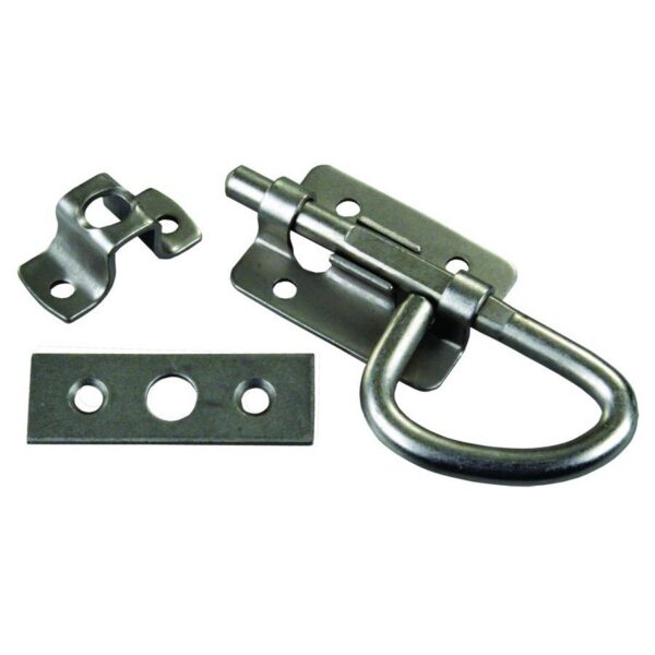 JR Products Universal Bolt Latch, Scissor Handle, Keyless, Satin Nickel
