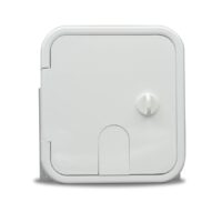 B&B Molders Electrical Cord Hatch, 6 x 6 Inch Rectangular, Polar White with Mounting Hardware