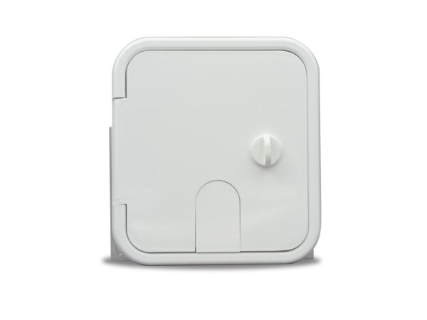 B&B Molders Electrical Cord Hatch, 6 x 6 Inch Rectangular, Polar White with Mounting Hardware