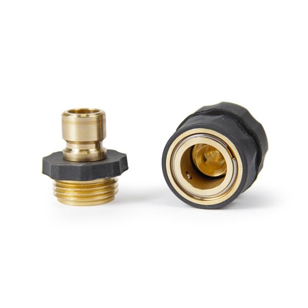 Camco Fresh Water Quick Connect Coupling, Brass, 3/4 Inch with Shut-Off Valve