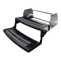 Lippert Manual Entry Step, 2-Step, 24" W x 15.5" H, 300 lb Capacity, Black