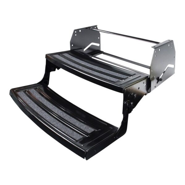 Lippert Manual Entry Step, 2-Step, 24" W x 15.5" H, 300 lb Capacity, Black