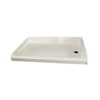 Specialty Recreation Rectangular Shower Pan, 24 x 36 Inch, Parchment White