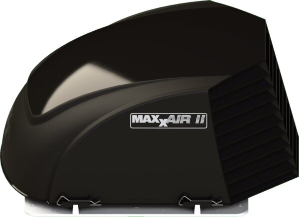 MaxxAir II Roof Vent Cover, 14 x 14 Inch, Dome, Three-Sided Vented, Black