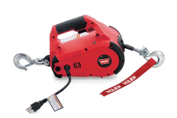 WARN PullzAll Electric Winch, 1,000 Pounds, 120V, Red