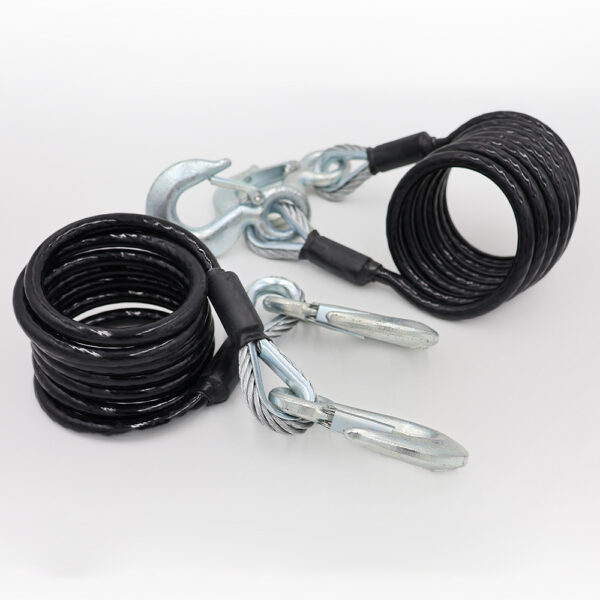 Blue Ox Trailer Safety Cable Set, 10,000 LB, Snap Hook, Black