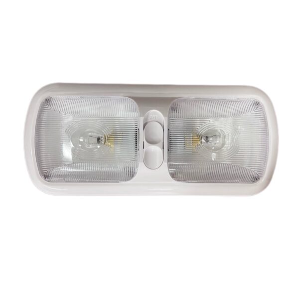 RV Designer Double Dome Incandescent Light, 11-3/8 x 5 in, Clear Lens