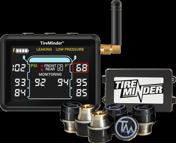 Minder Research TireMinder i10 TPMS, 6 Sensors, 3.15 Inch Display, Multi-Vehicle Monitor