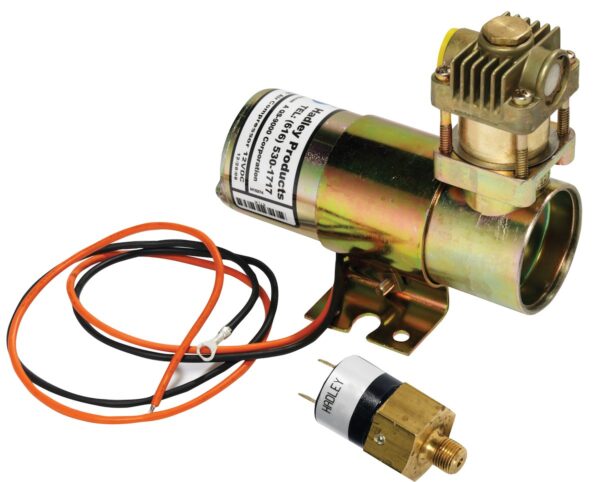Hadley Air Horn 12V DC Compressor, 110-135 PSI, with Check Valve and Brackets