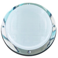 AP Products 12 Volt Round Porch Light Clear 11.3 Inch Black Base