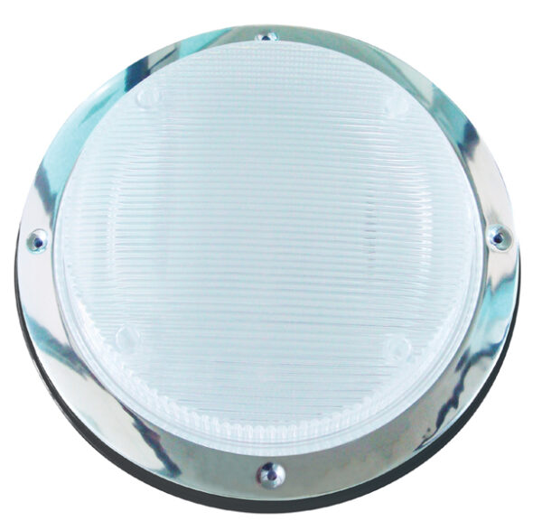 AP Products 12 Volt Round Porch Light Clear 11.3 Inch Black Base