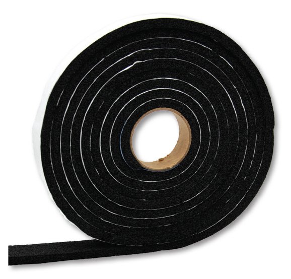 AP Products Weather Stripping, Black, 3/16 Inch × 3/8 Inch, 50 Feet