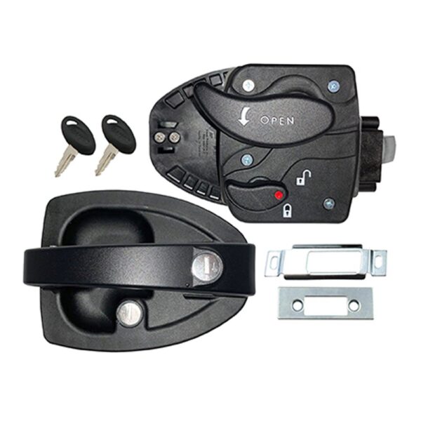 AP Products Travel Trailer Door Handle, Paddle, Black