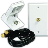 JR Products Complete TV Cable Entry Kit, Weatherproof, Polar White, 6 ft RG6