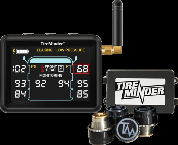Minder Research TireMinder i10 TPMS, 4 Sensors, 3.15 Inch Display, Multi-Vehicle Monitor
