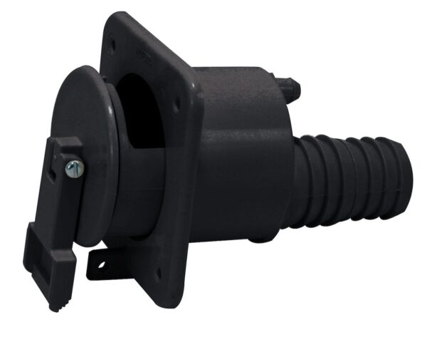 Valterra Fresh Water Inlet with Check Valve, Recessed Mount, Black