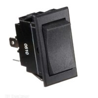 RV Designer 12V 20A Momentary DPDT Rocker Switch, Black
