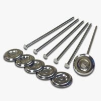 Prest-O-Fit Patio Mat Anchor Clips, Steel with Nickel Plating, Set of 6